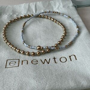enewton Hope Grateful White and Hope Unwritten Light Blue with Gold Bracelet Set
